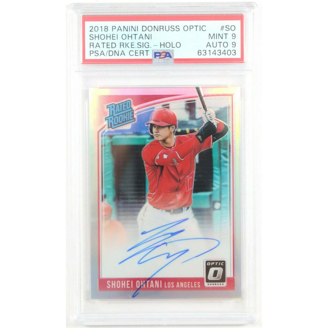 2018 SHOHEI OHTANI #S0 DONRUSS RC RATED ROOKIE PSA 9/9 (1 of 2)