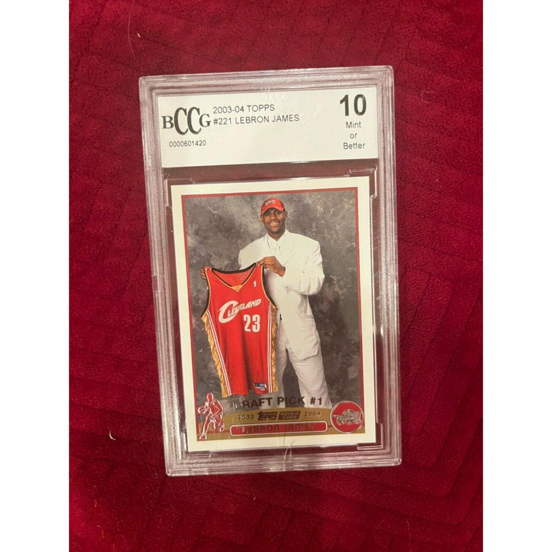 2003 Topps #221 Lebron James Rookie RC BCCG 10 (1 of 2)