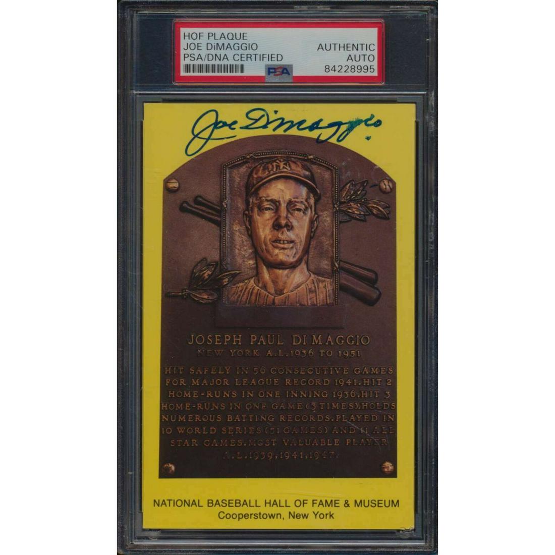 1964 HOF Plaque Joe DiMaggio Signed PSA SLABBED (1 of 1)
