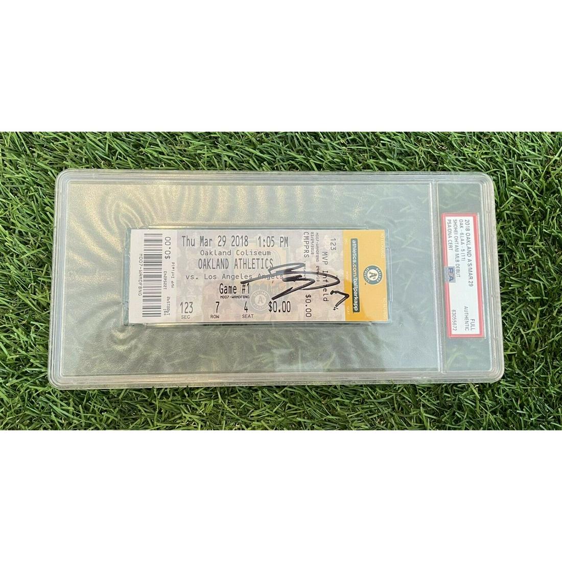 RARE Shohei Ohtani Signed Full Debut Ticket â€œMLB Debut 3/29/18â€ Angels PSA SLABBED (1 of 2)