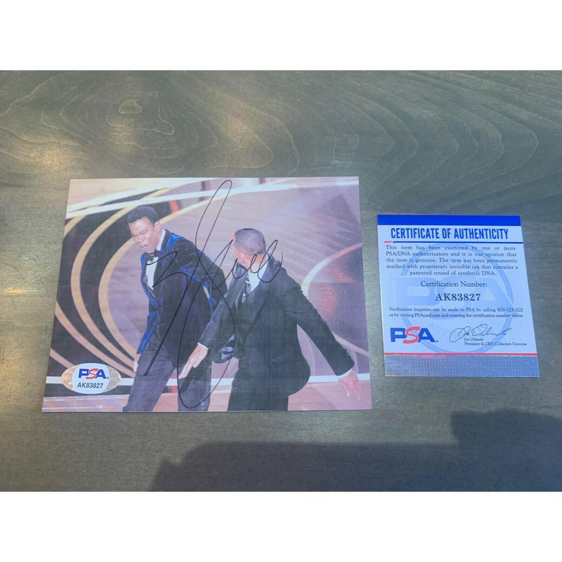 Will Smith Signed Oscars Chris Rock Photo Print (PSA COA) (1 of 1)
