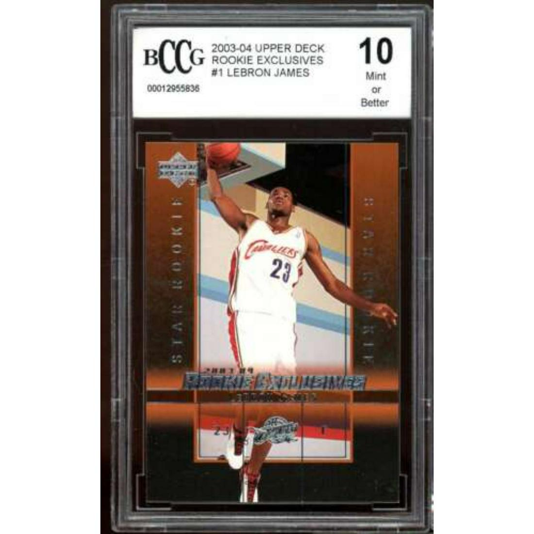 2003-04 Upper Deck Rookie Exclusives #1 Lebron James Rookie BCCG 10 (1 of 1)