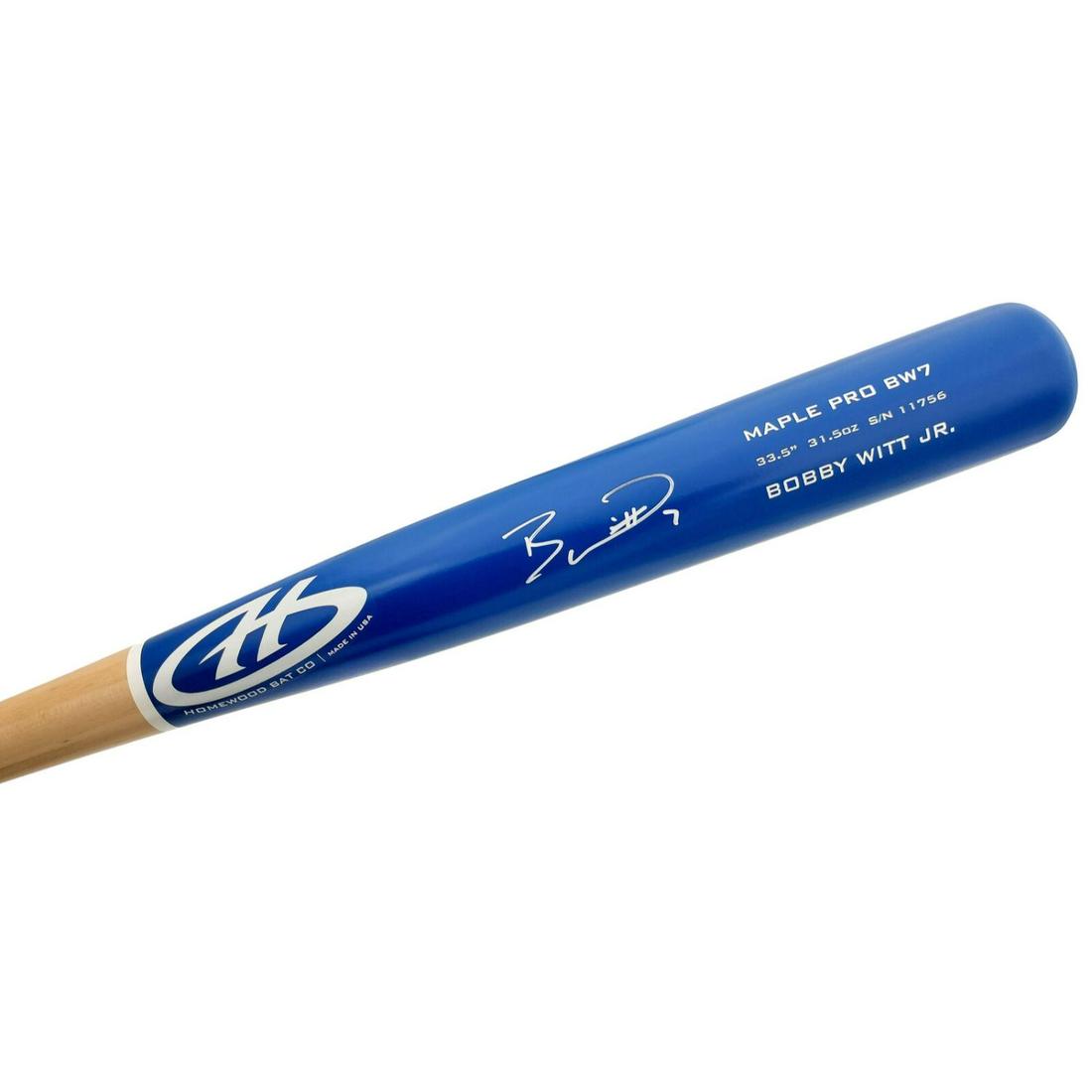 BOBBY WITT JR. AUTOGRAPHED BLUE HOMEWOOD GAME MODEL BAT ROYALS BECKETT COA (1 of 3)