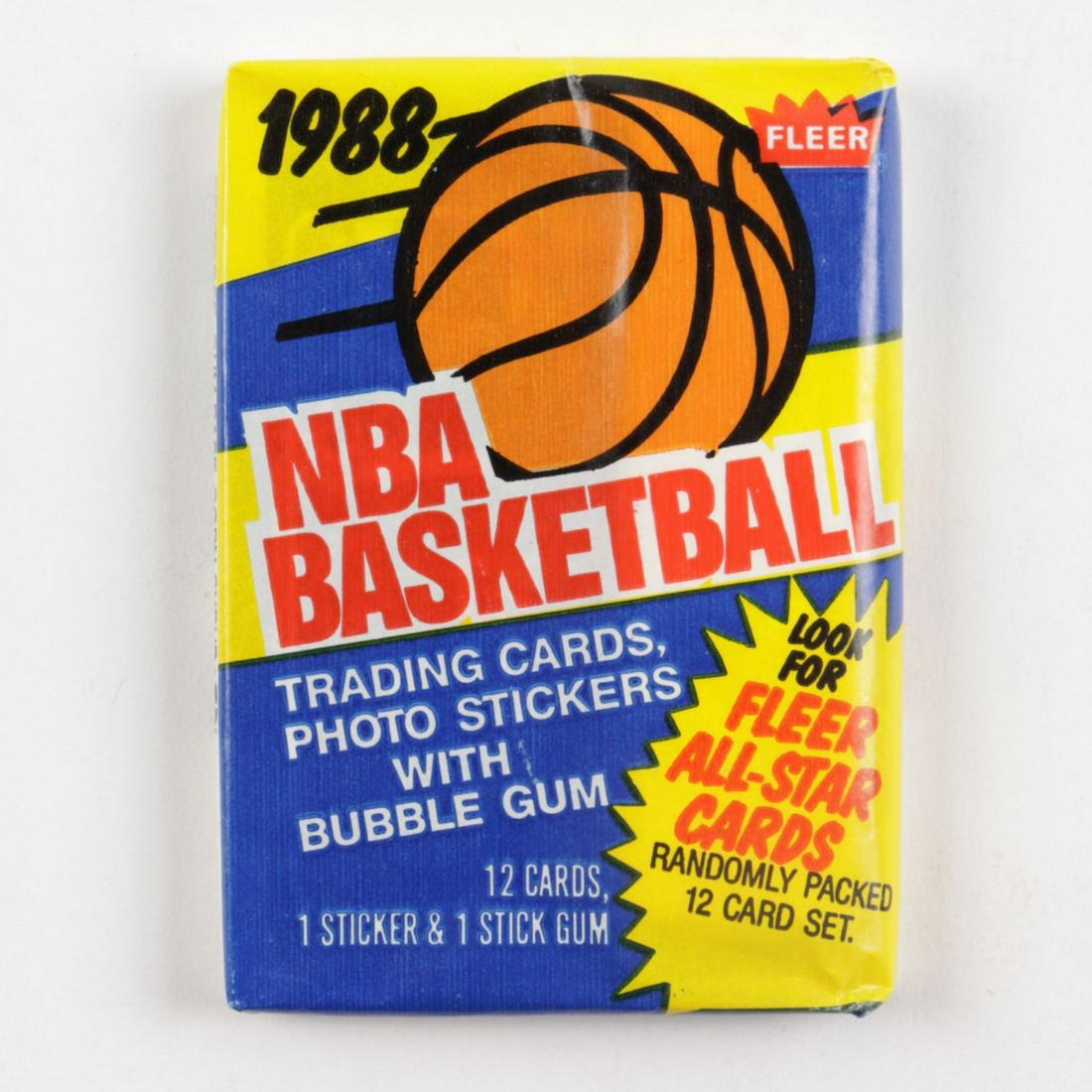 1988 Fleer Basketball Unopened Wax Pack with (12) Cards (1 of 1)