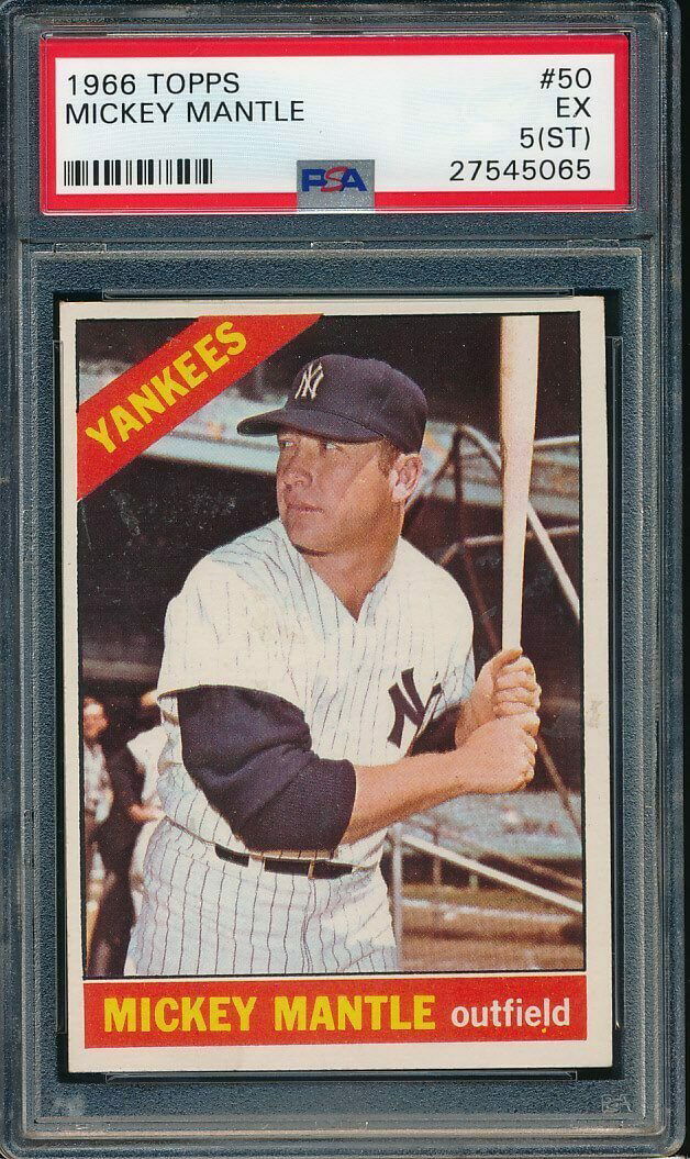 1966 Topps #50 Mickey Mantle PSA 5 (ST) (1 of 2)