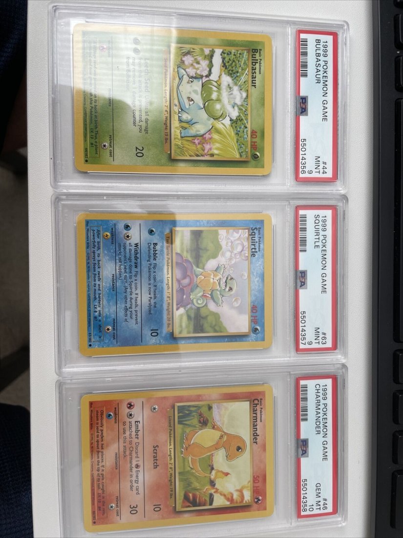 1999 Pokemon Base Set Starters PSA 10/9/9 Charmander/Squirtle/ Bulbasaur (1 of 1)