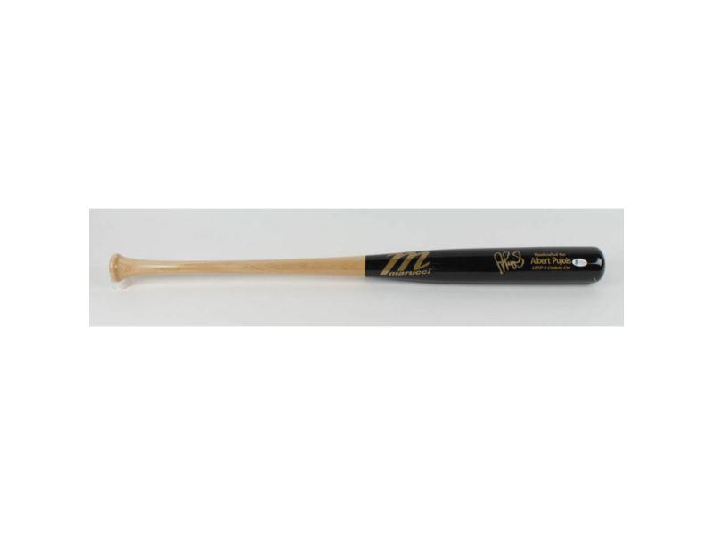 Albert Pujols Signed Marucci Player Model Baseball Bat (Beckett COA): Marucci player model baseball bat. Hand-signed by Albert Pujols (Los Angeles Angels).The lot / autograph(s) includes an official Beckett Authentication Services serially-numbered hologram and matching