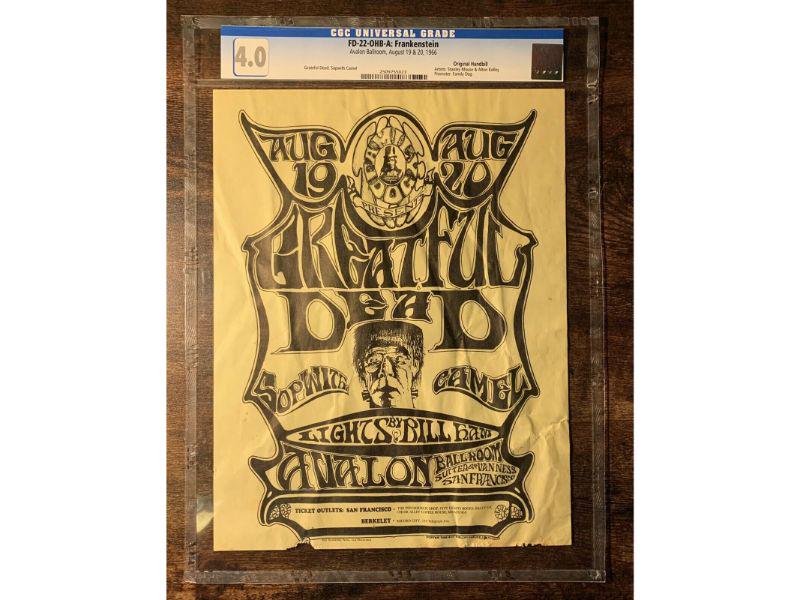 1966 FD 22 Grateful Dead Avalon Ballroom Handbill CGC 4.0 Frankenstein Iconic (1 of 2)