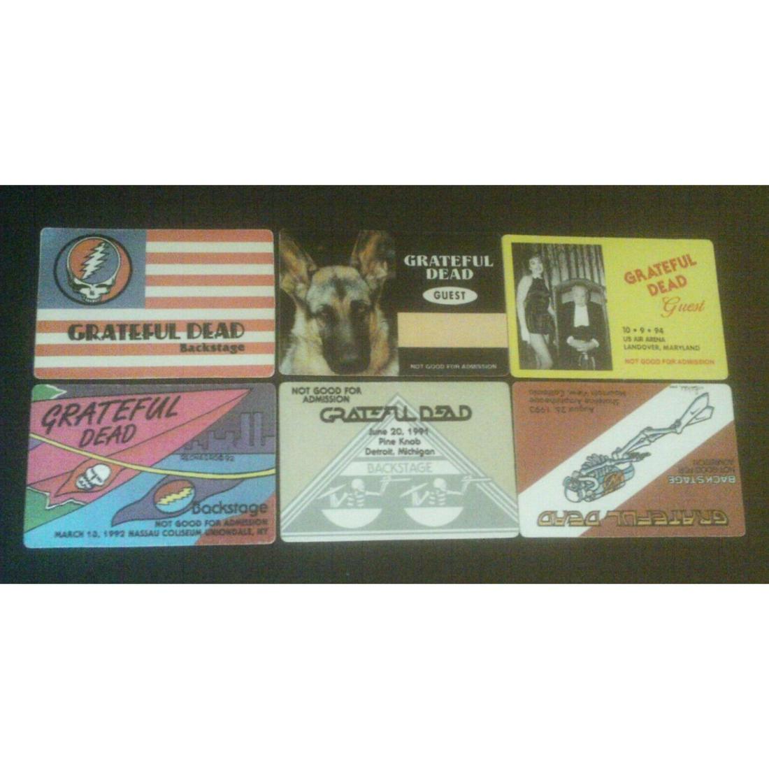 Grateful Dead 6 Backstage Passes Lot--EARLY 1990's UNPEELED (1 of 1)