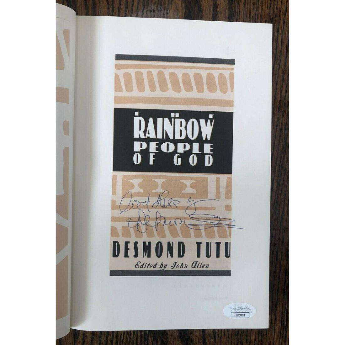 RARE Desmond Tutu Signed "The Rainbow People Of God" 1st Ed (JSA COA) (1 of 3)