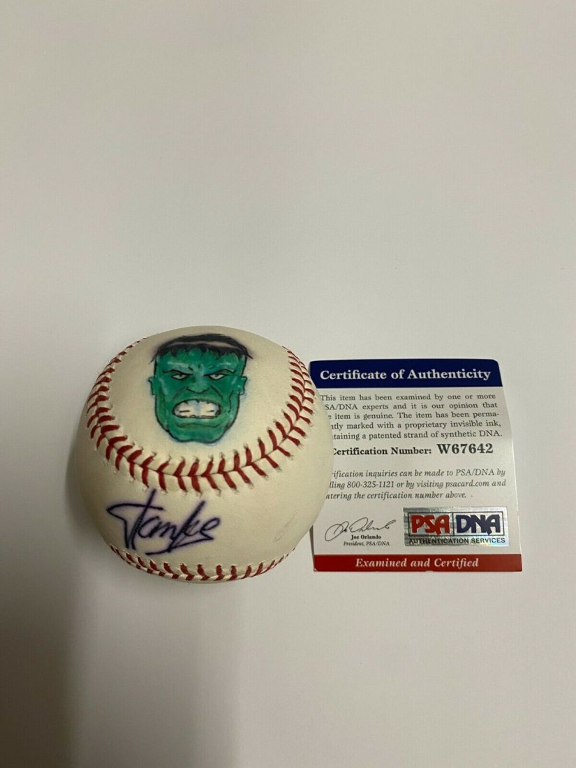 STAN LEE Signed Baseball (PSA COA) HULK (1 of 2)