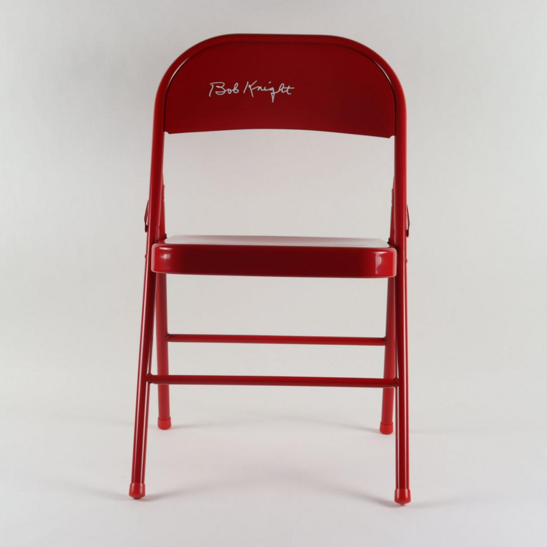 Bobby Knight Signed Red Metal Folding Chair (Schwartz Hologram) (1 of 1)