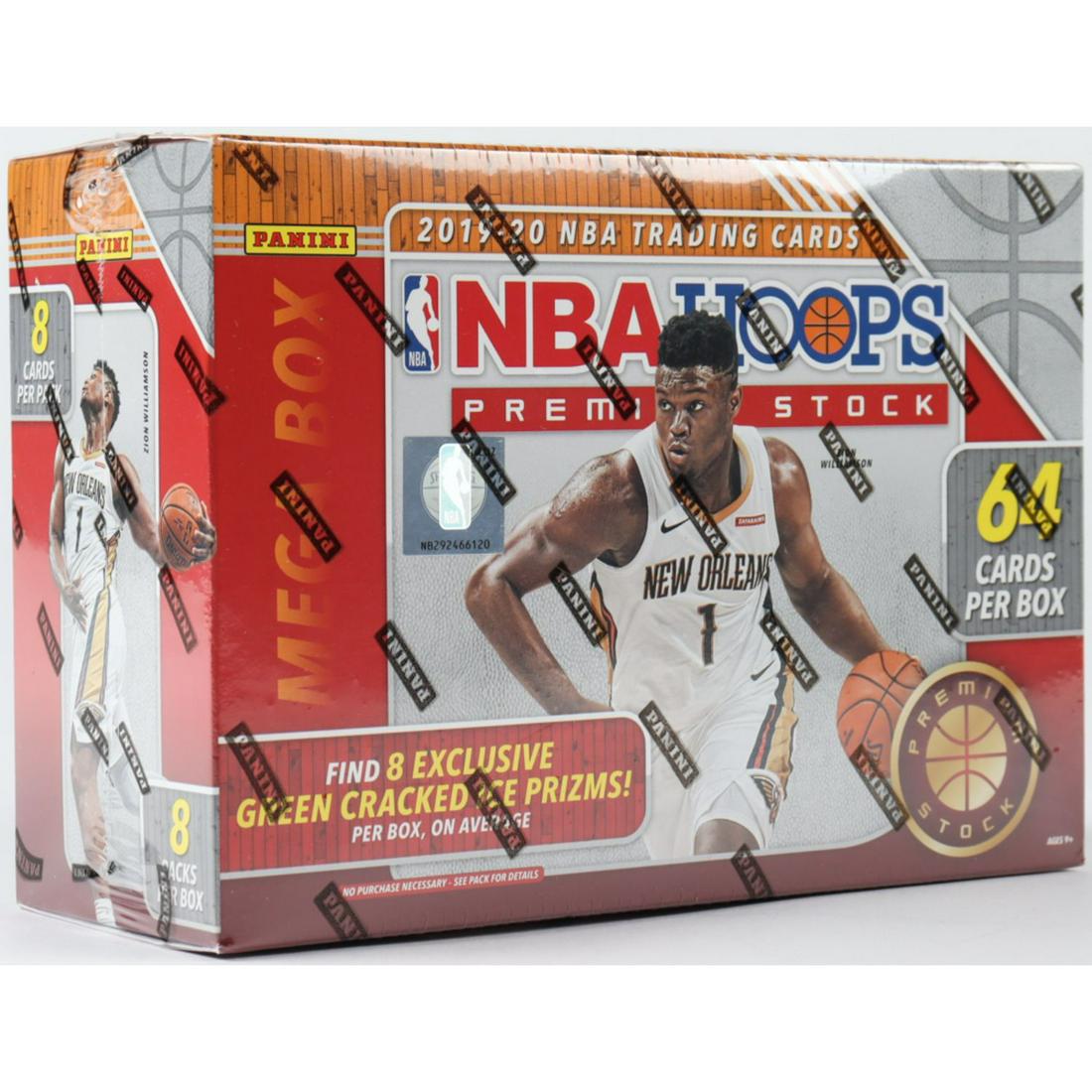 2019-20 Panini NBA Hoops Premium Stock Basketball Mega Box with (8) Packs (1 of 1)