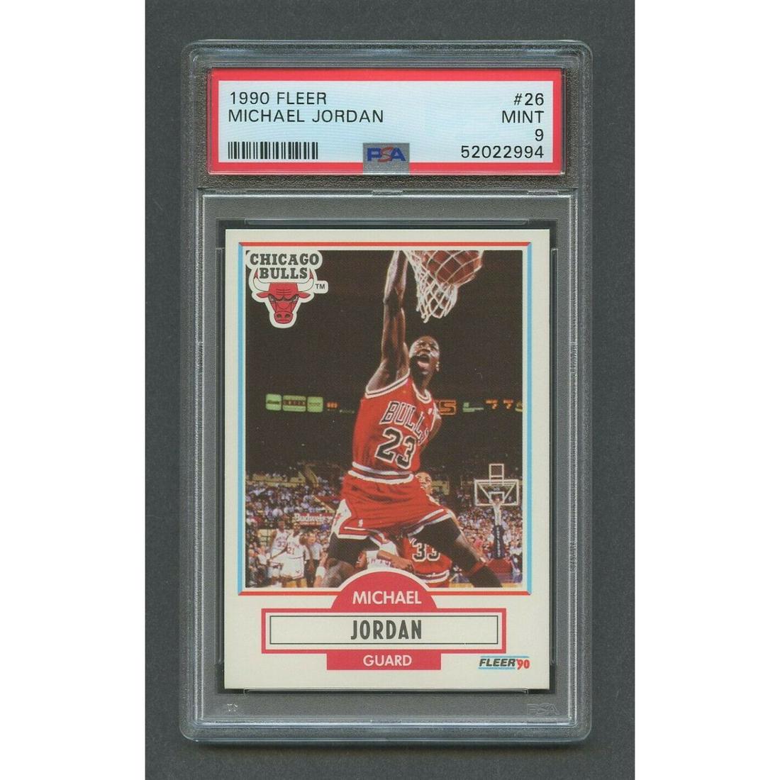 1990 Fleer Basketball MICHAEL JORDAN #26 PSA 9 MINT (1 of 2)