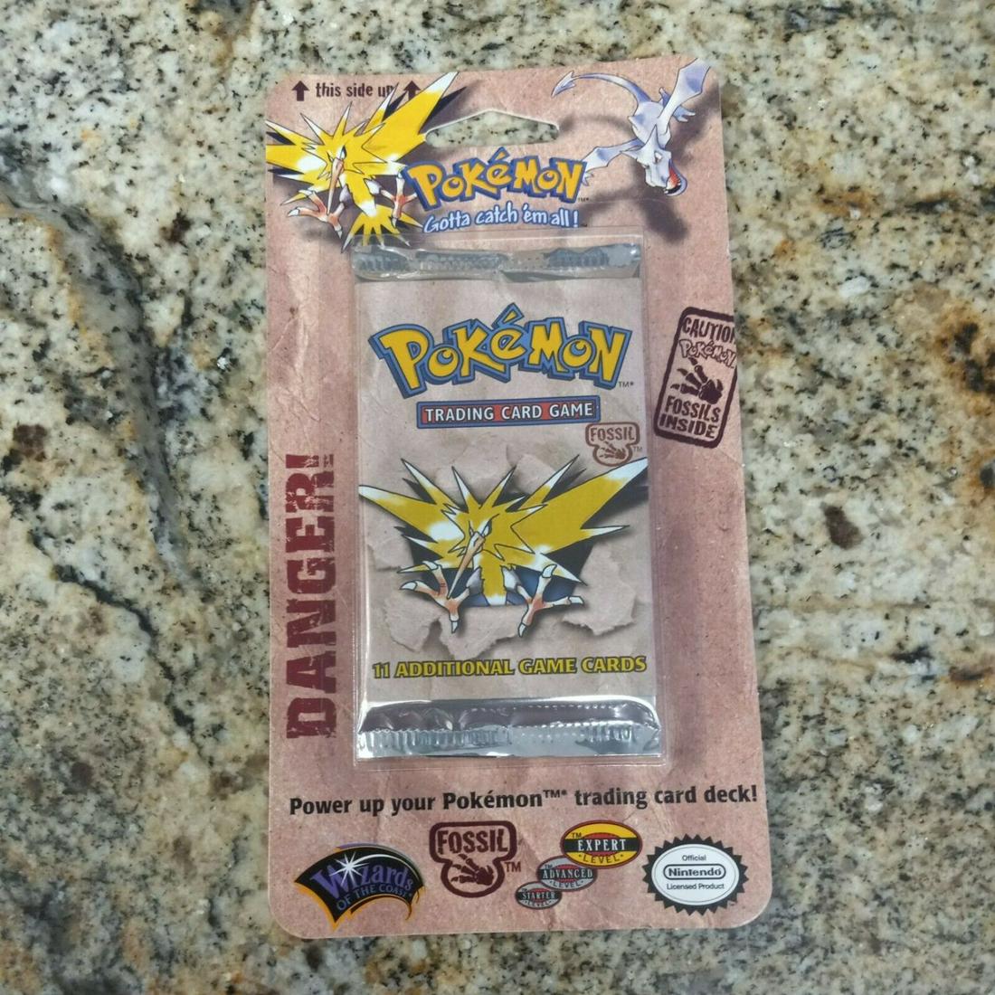 1999 Pokemon Fossil Rare Booster blister Pack WOTC Factory Sealed: 1999 Pokemon Fossil Rare Booster blister Pack WOTC Factory Sealed