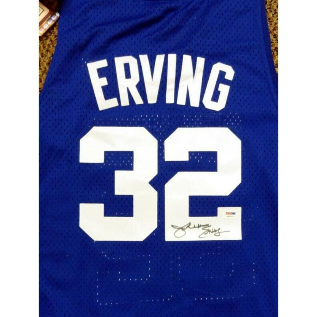 JULIUS ERVING SIGNED NETS BLUE ADIDAS JERSEY SZ L (PSA COA) (1 of 3)