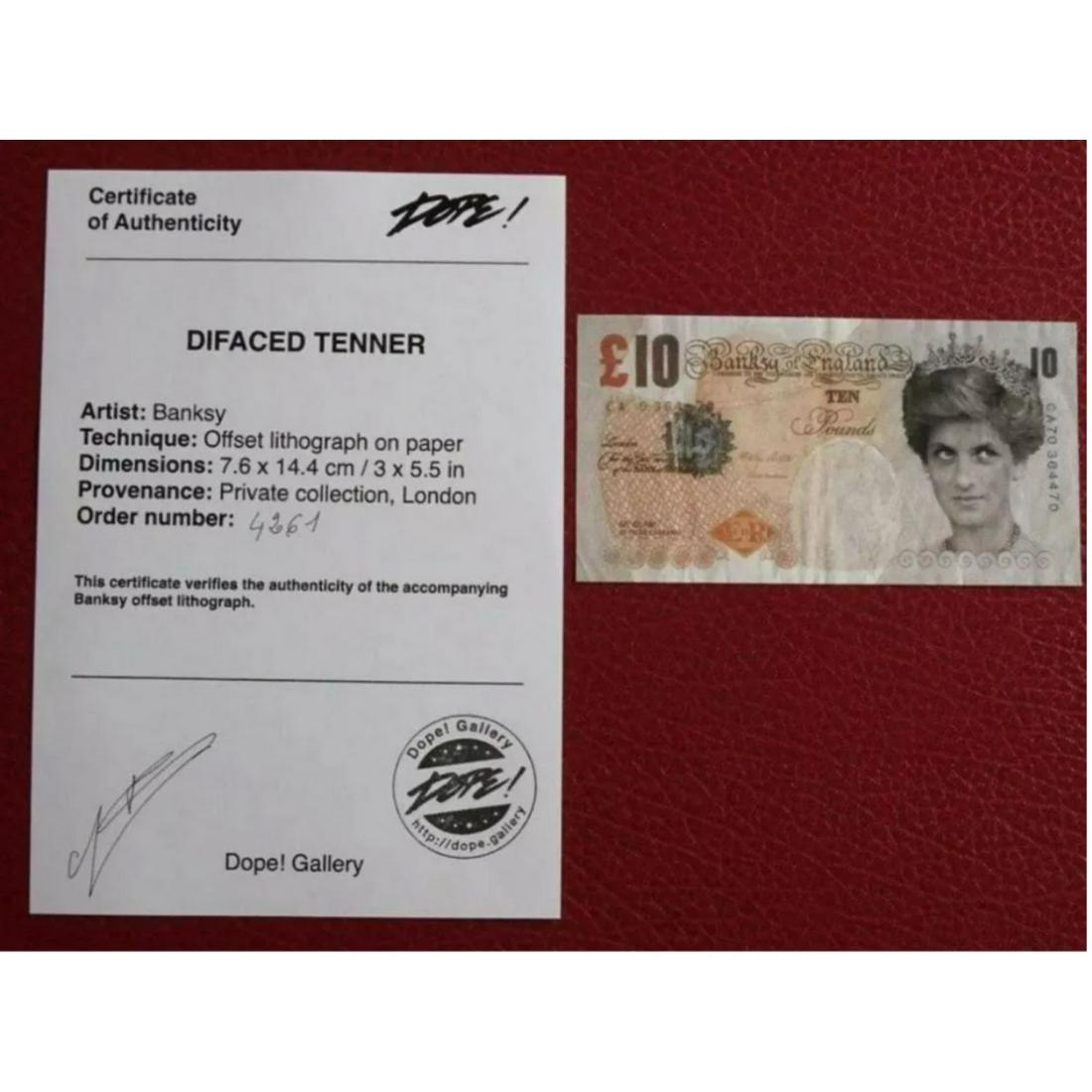 Banksy Di-Faced Tenner COA, Provenance (1 of 1)
