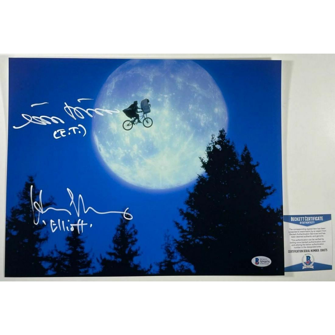 Henry Thomas & Matthew DeMeritt Dual Signed E.T. 11x14 Photo (BAS COA): Henry Thomas & Matthew DeMeritt Dual Signed E.T. 11x14 Photo (BAS COA)