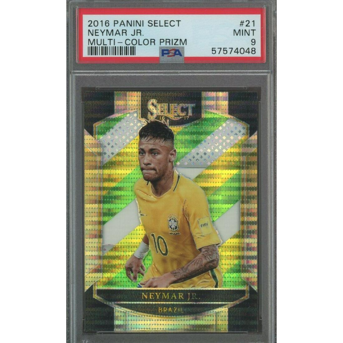 2016 Panini Select Multi-Color Prizm #21 Neymar Jr Brazil PSA 9 MINT (1 of 1)