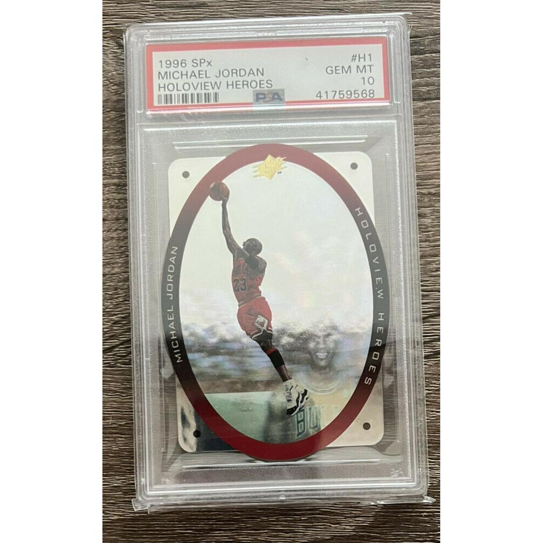 Michael Jordan 1996 Upper Deck SPX Holoview Heroes PSA 10 (1 of 2)