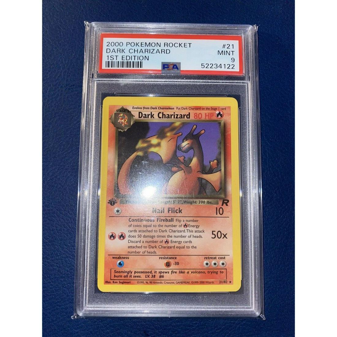 2000 Pokemon 1st Edition Rocket Dark Charizard #21 Non-Holo PSA 9 (1 of 2)