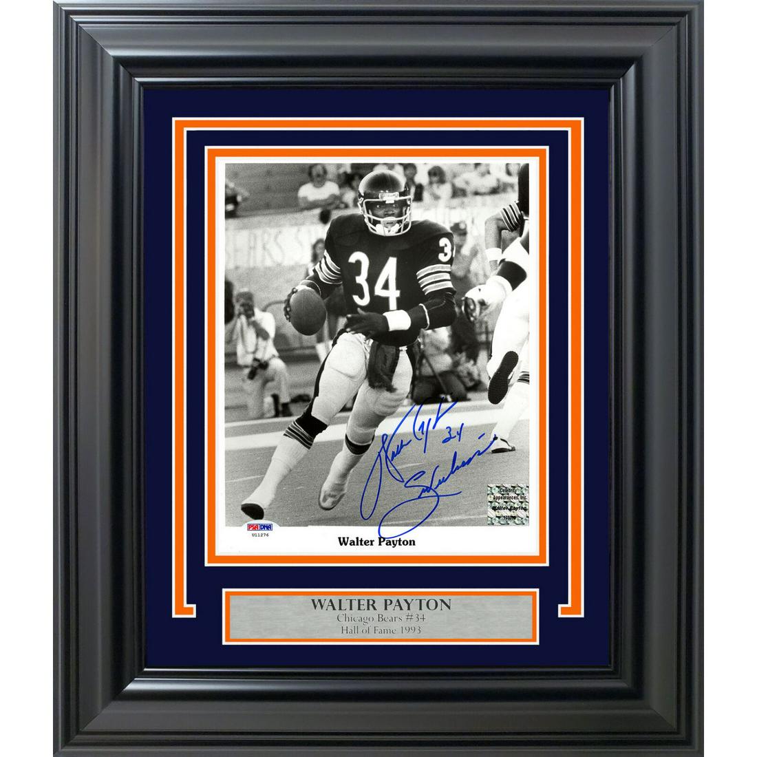 WALTER PAYTON SIGNED FRAMED 8X10 PHOTO BEARS "SWEETNESS" (PSA COA) (1 of 1)