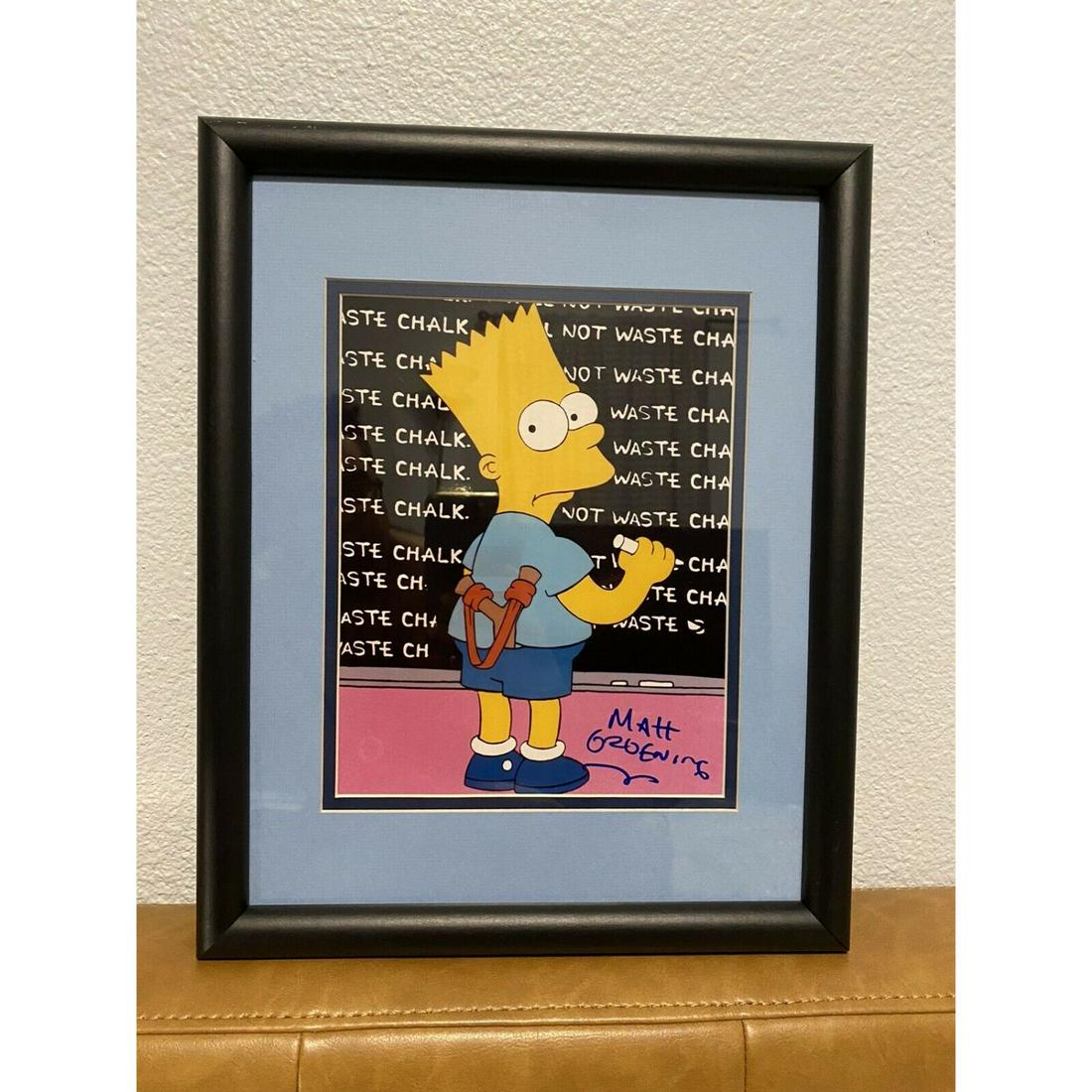 Matt Groening Signed Bart Simpson Framed Photo (JSA COA) (1 of 2)