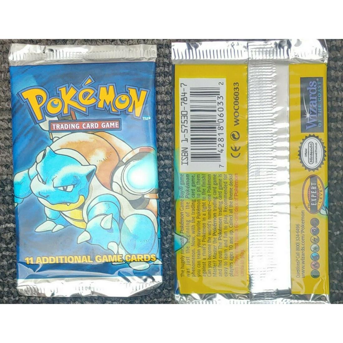 1999 Pokemon Base Set Sealed Booster Pack Blastoise Art (1 of 1)