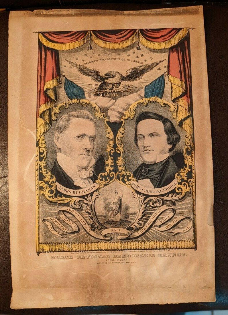 Original 1856 Election Buchanan & Breckinridge Campaign Poster (15X11) (1 of 1)