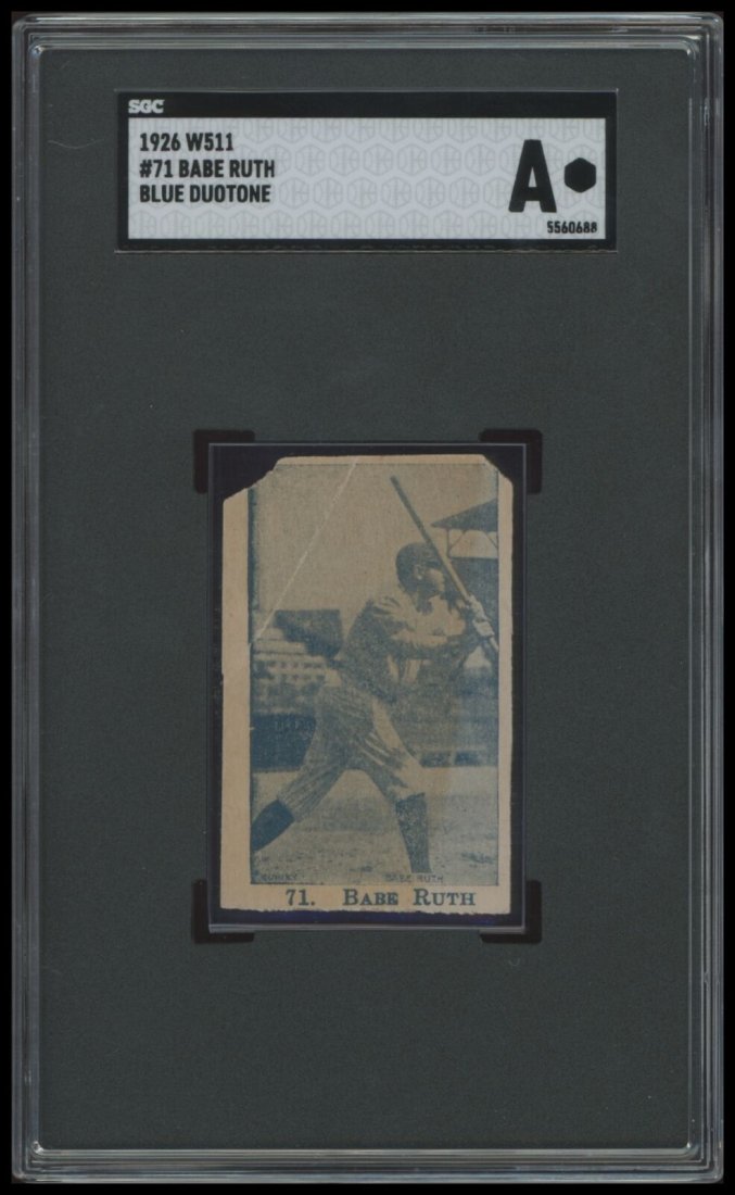 1926 W511 Babe Ruth SGC 1 Blue Duotone HOF #71: 1926 W511 Babe Ruth SGC 1 Pr None Higher! Blue Duotone HOF #71
