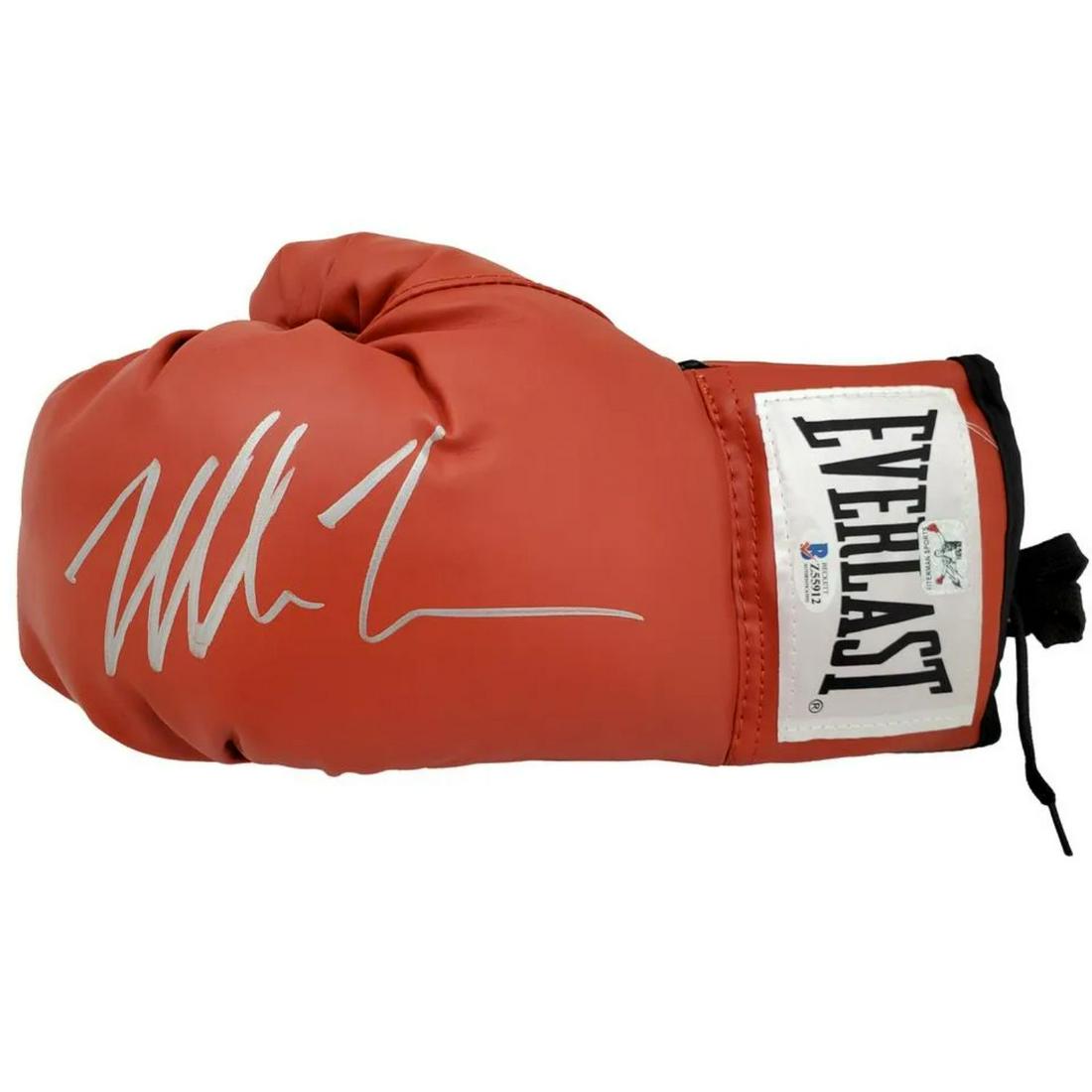 Mike Tyson Autographed Red Everlast Boxing Glove BAS: Mike Tyson Autographed Red Everlast Boxing Glove BAS