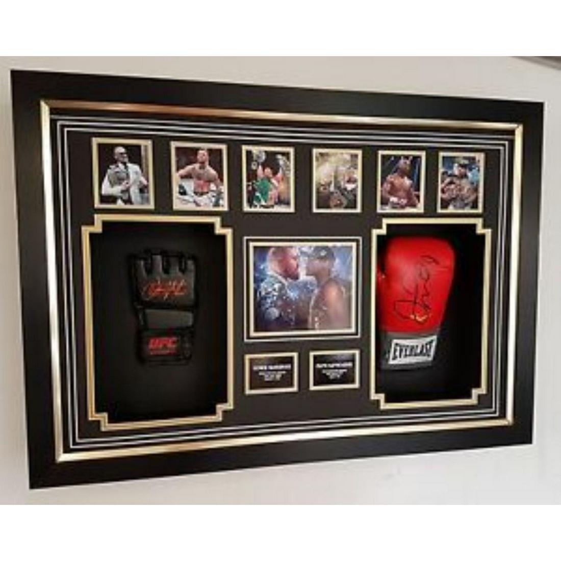 Floyd Mayweather X Connor Mcgregor Signed Glove Display (JSA COA) (1 of 1)