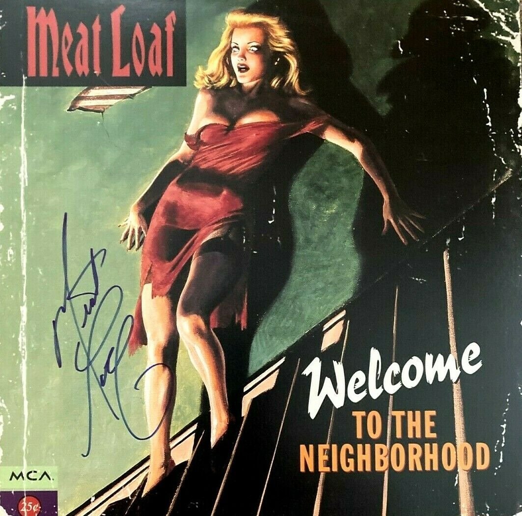 MEAT LOAF Signed WELCOME TO THE NEIGHBORHOOD Promo Flat Poster BAT OUT OF HELL: MEAT LOAF Signed WELCOME TO THE NEIGHBORHOOD Promo Flat Poster BAT OUT OF HELL