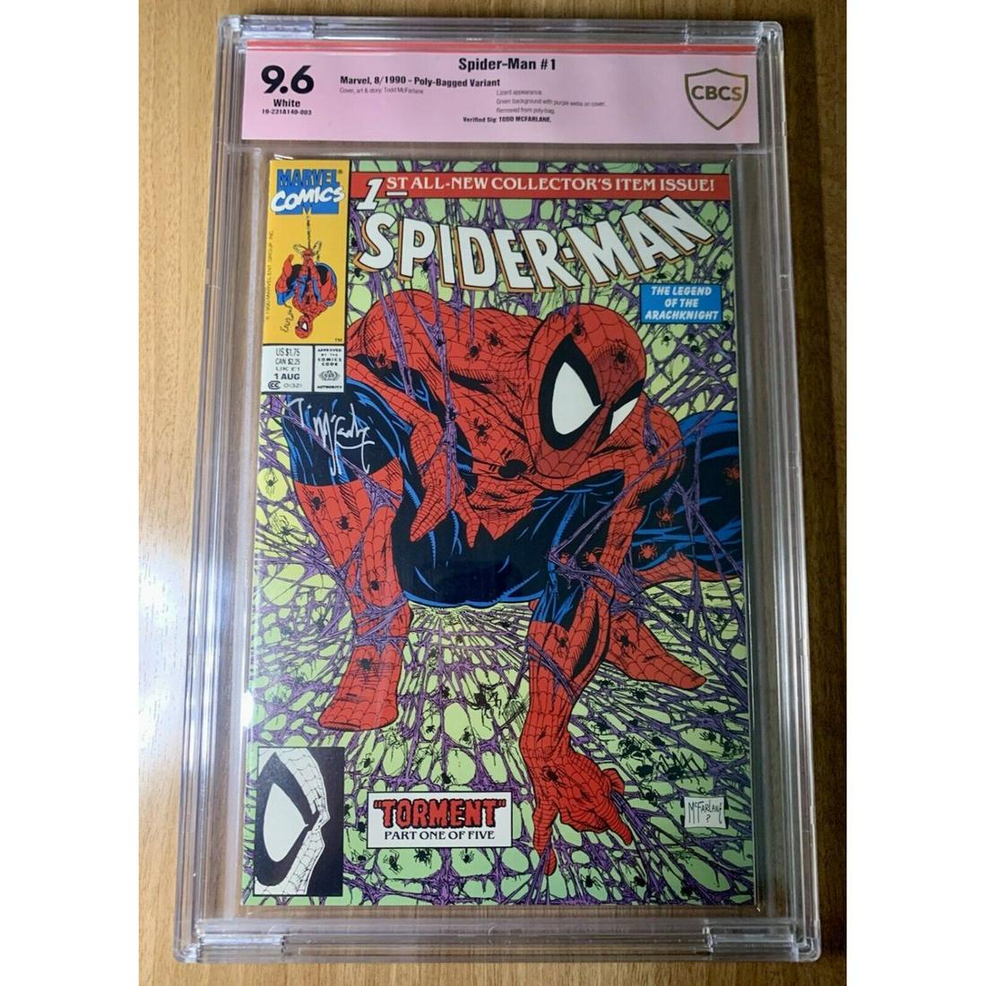 1990 SPIDER-MAN #1 Marvel CBCS 9.6 Signed By Todd McFarlane ~ PREMIERE KEY: 1990 SPIDER-MAN #1 Marvel CBCS 9.6 Signed By Todd McFarlane ~ PREMIERE KEY
