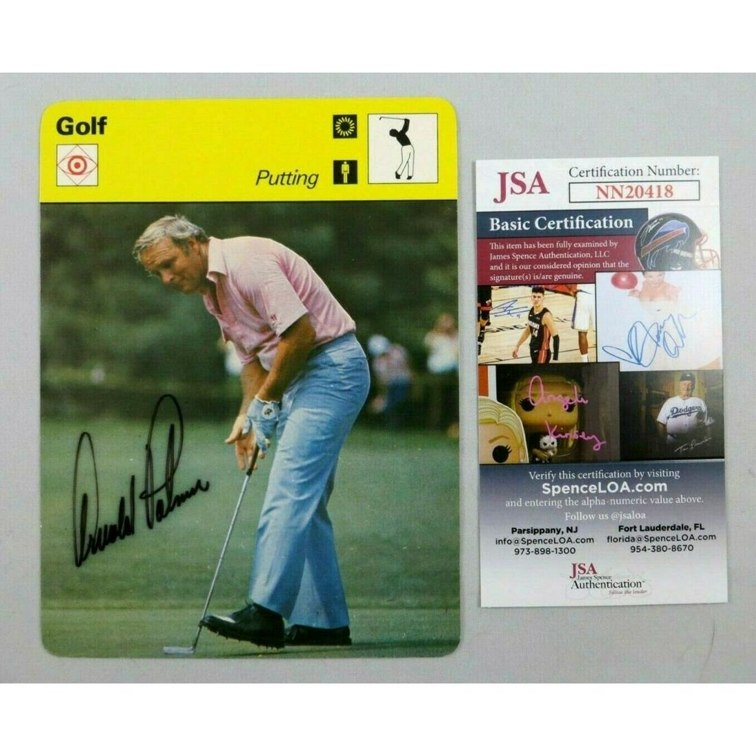 ARNOLD PALMER 1978 SPORTSCASTER SIGNED CARD (JSA COA): ARNOLD PALMER 1978 SPORTSCASTER SIGNED CARD (JSA COA)