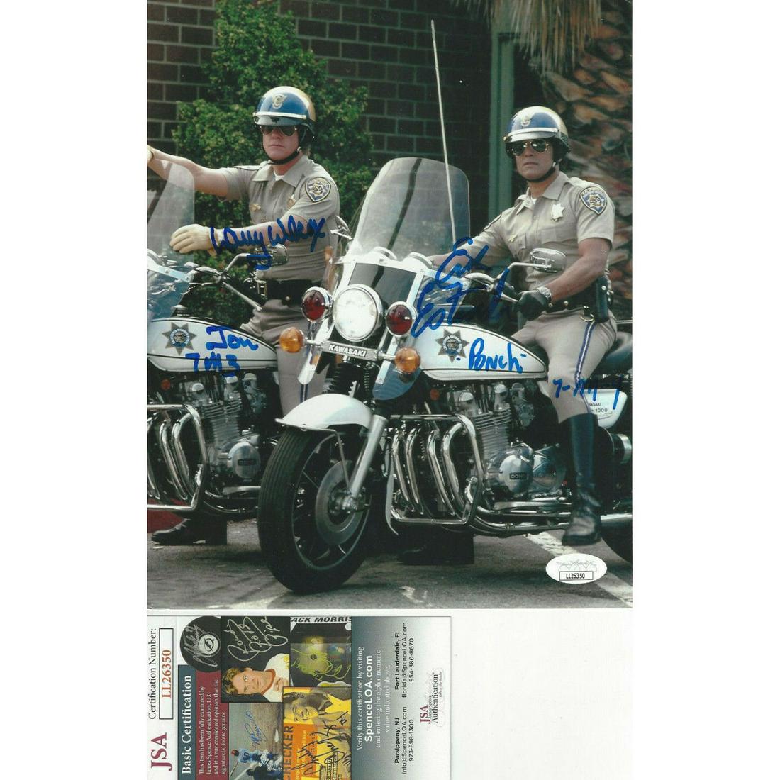 CHIPS Eric Estrada & Larry Wilcox Signed 8x10 photo (JSA COA): CHIPS Eric Estrada & Larry Wilcox Signed 8x10 photo (JSA COA)