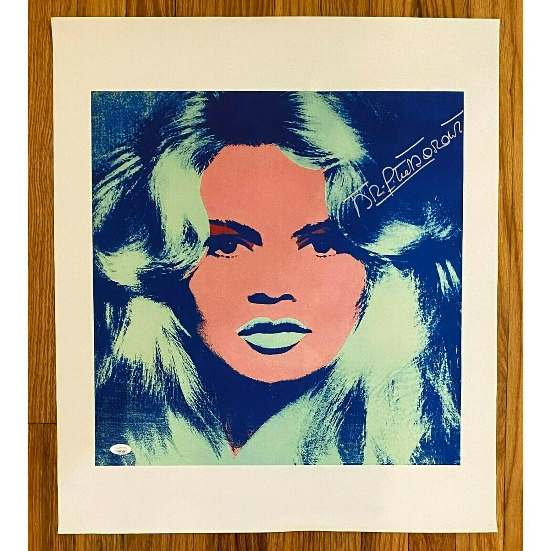 Brigitte Bardot Signed 20x24 Andy Warhol Canvas Print JSA COA: Brigitte Bardot Signed 20x24 Andy Warhol Canvas Print JSA COA