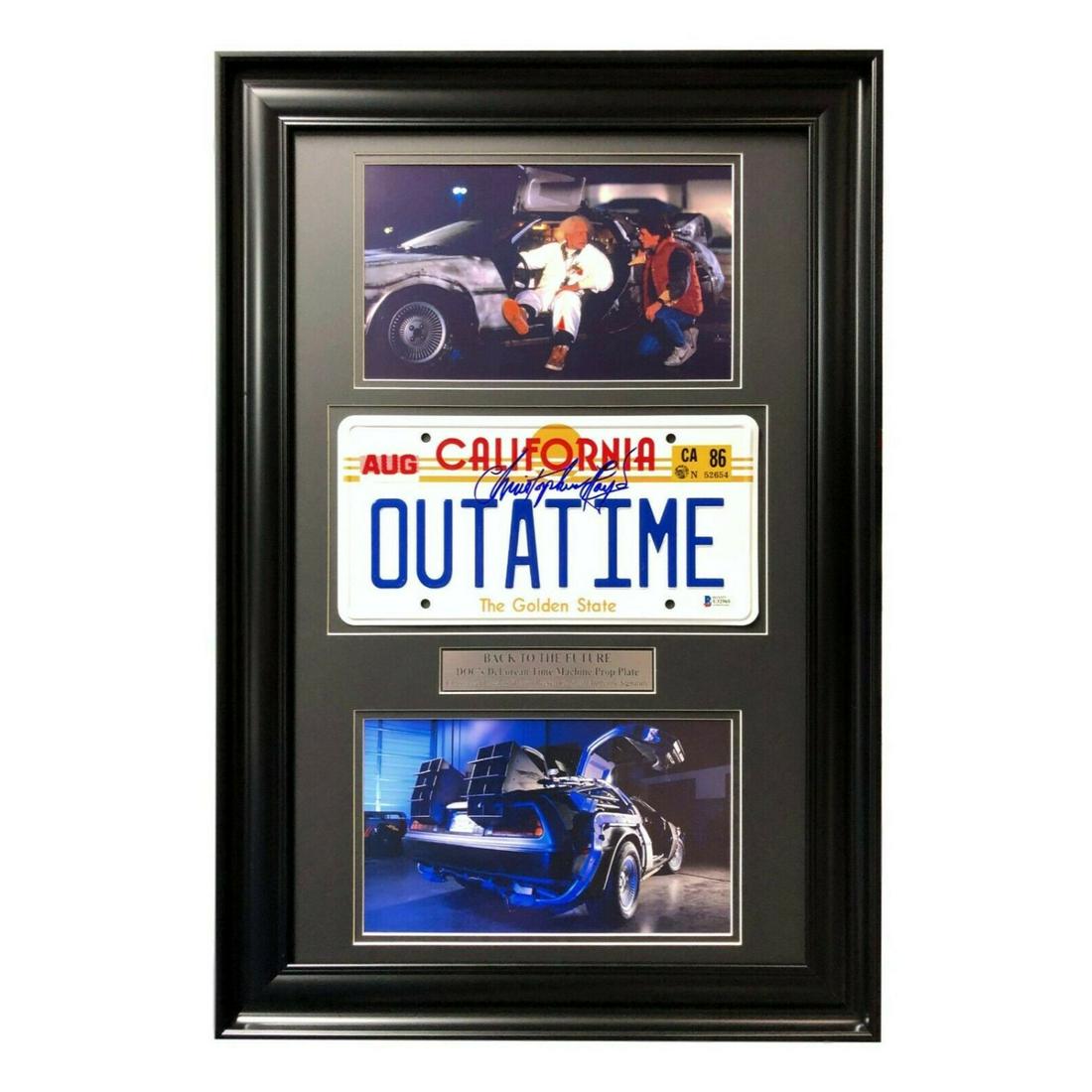 Back to the Future Signed Christopher Lloyd Movie Car License Plate Framed BAS (1 of 1)
