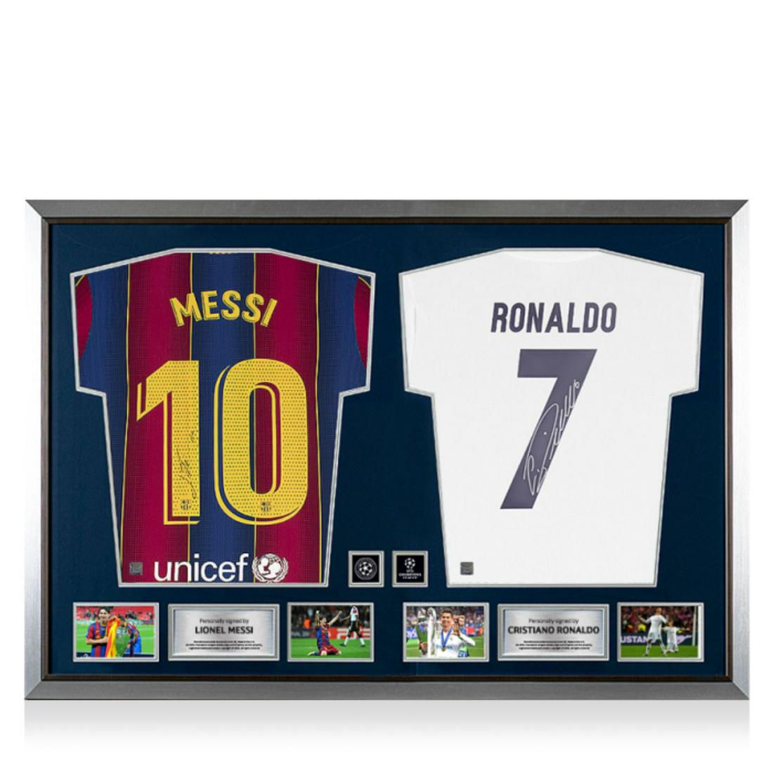 Messi x Ronaldo dual signed framed jerseys BAS LOAS WOW!!! (1 of 1)