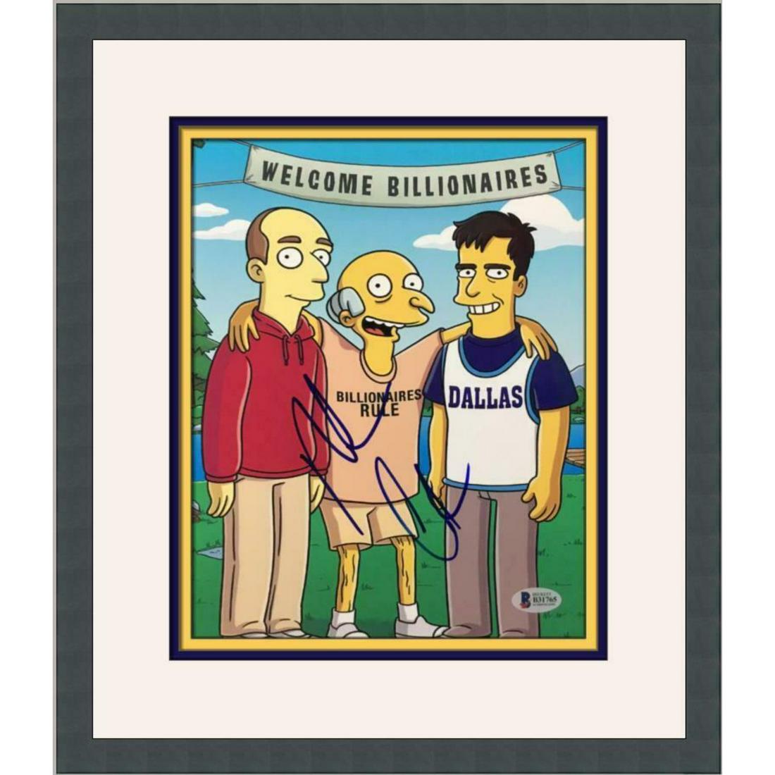 RARE MARK CUBAN The Simpsons Signed Custom Framed PHOTO (BAS COA) (1 of 1)