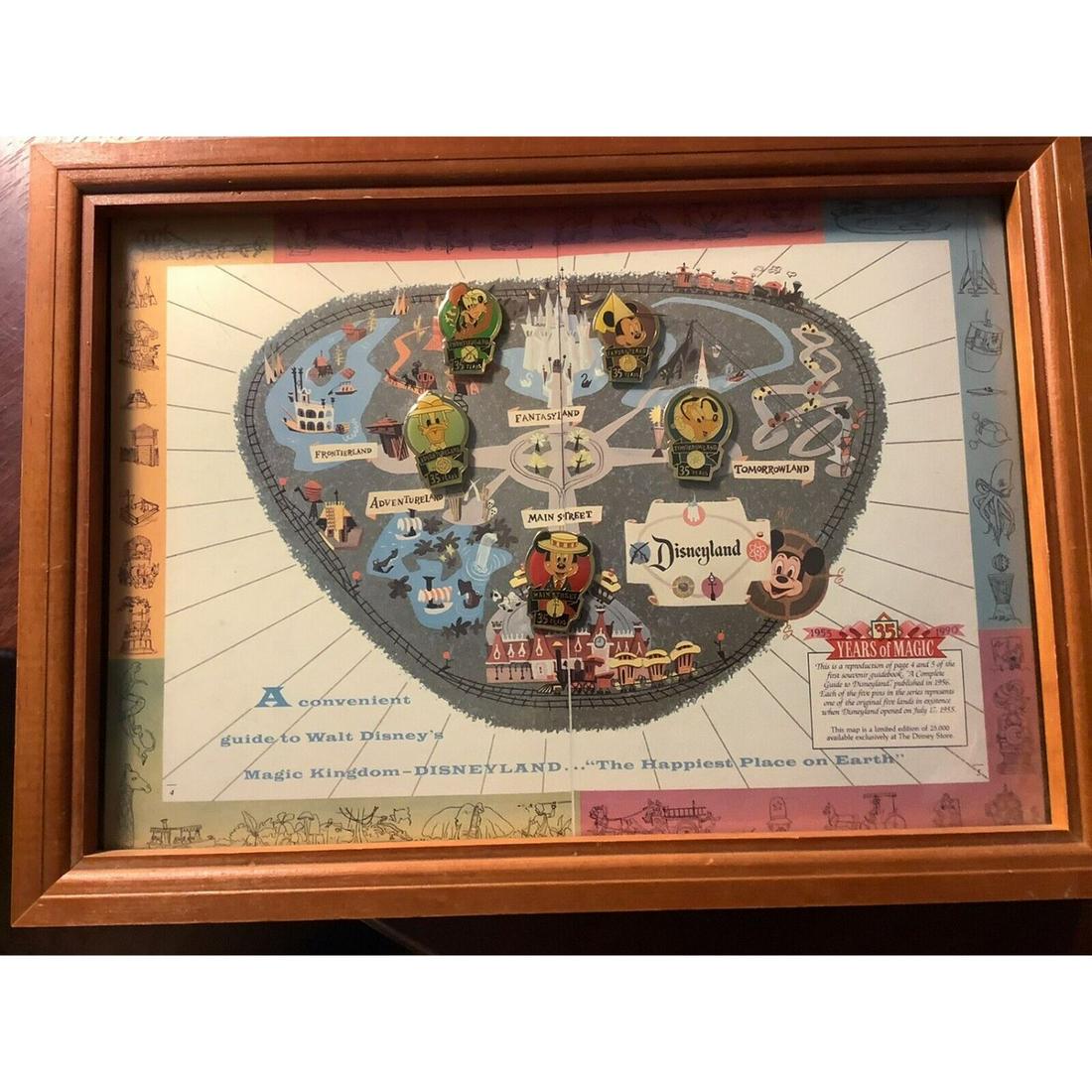 Disneyland 35th Anniversary Years of Magic Framed 5 Pin set 1955 - 1990 (1 of 1)