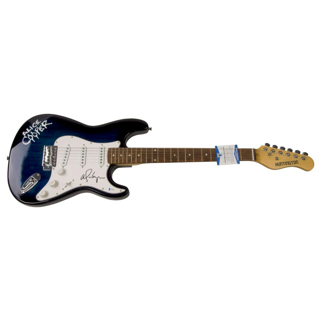 Alice Cooper Signed Blue Electric Guitar (BAS COA) (1 of 1)