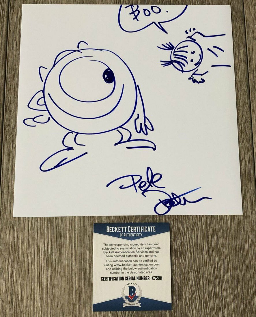 PETE DOCTER SIGNED MONSTERS, INC. DRAWING SKETCH (BAS COA) (1 of 1)