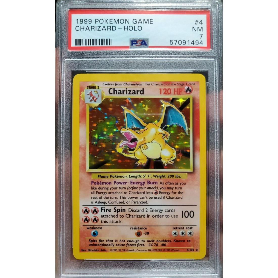 1999 PokÃ©mon TCG Base Set Charizard Unlimited Holo Rare 4/102 PSA 7: 1999 PokÃ©mon TCG Base Set Charizard Unlimited Holo Rare 4/102 PSA 7