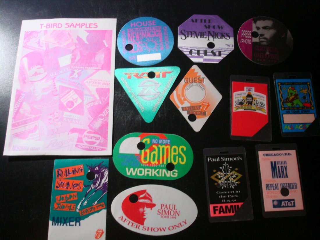 LOT 12 BACKSTAGE PASS SAMPLE RATT THE ROLLING STONES STEVIE NICKS (1 of 1)