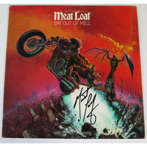 Meatloaf MEAT LOAF Signed "Bat Out Of Hell" Album Vinyl Record LP (JSA