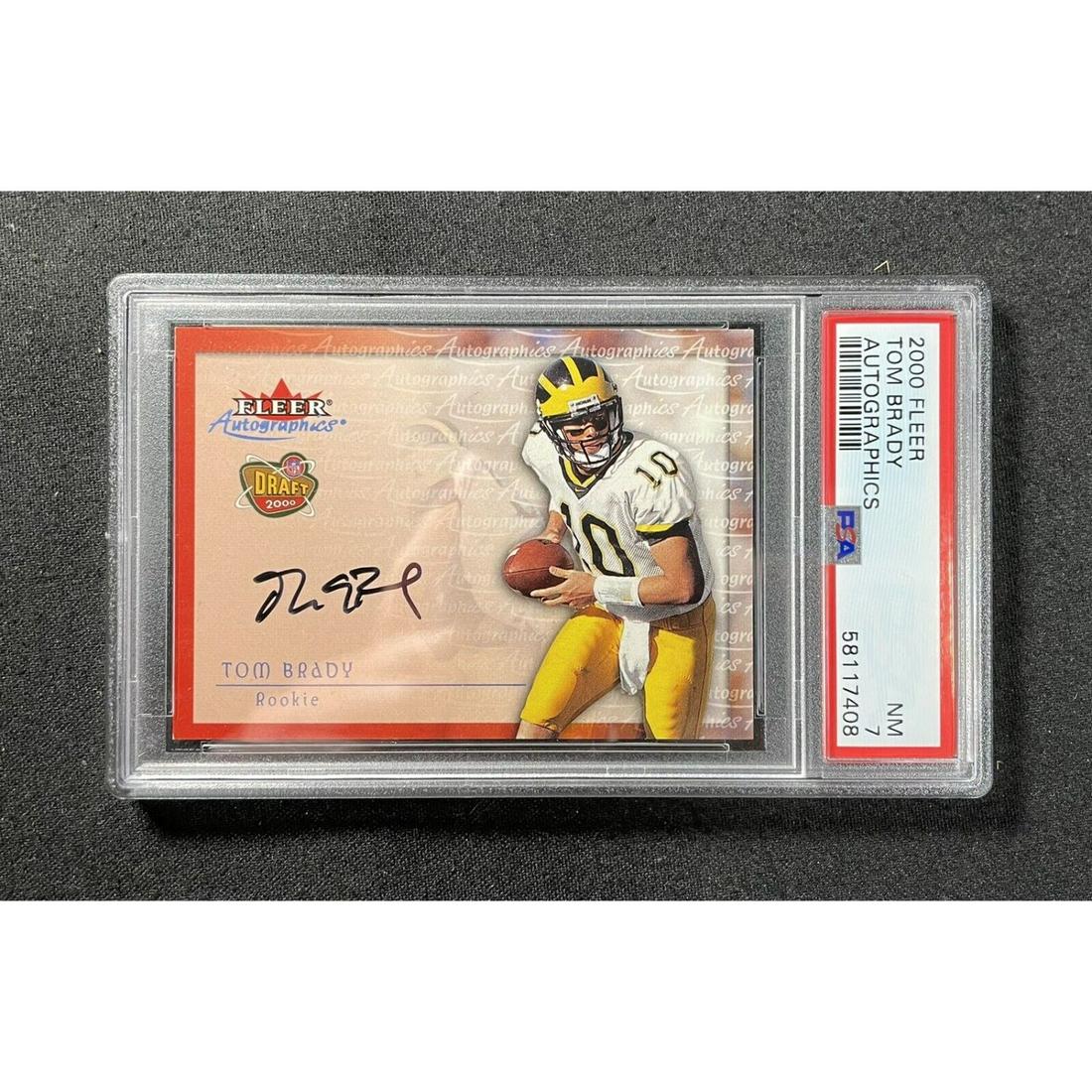 2000 Fleer Tradition Autographic Tom Brady ROOKIE AUTO RC PSA 7 (1 of 2)