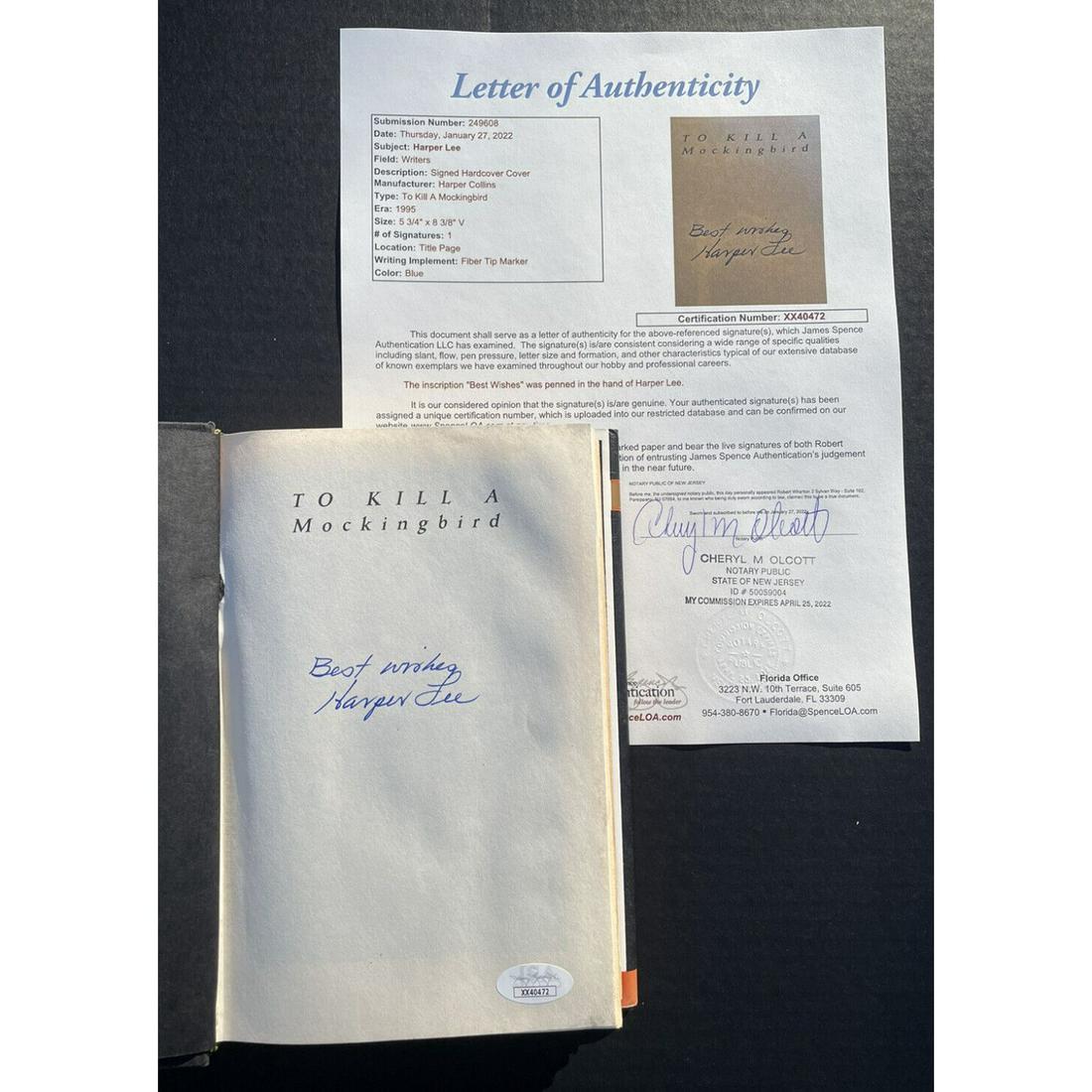 Harper Lee Signed To Kill A Mockingbird Book (JSA LOA) (1 of 2)