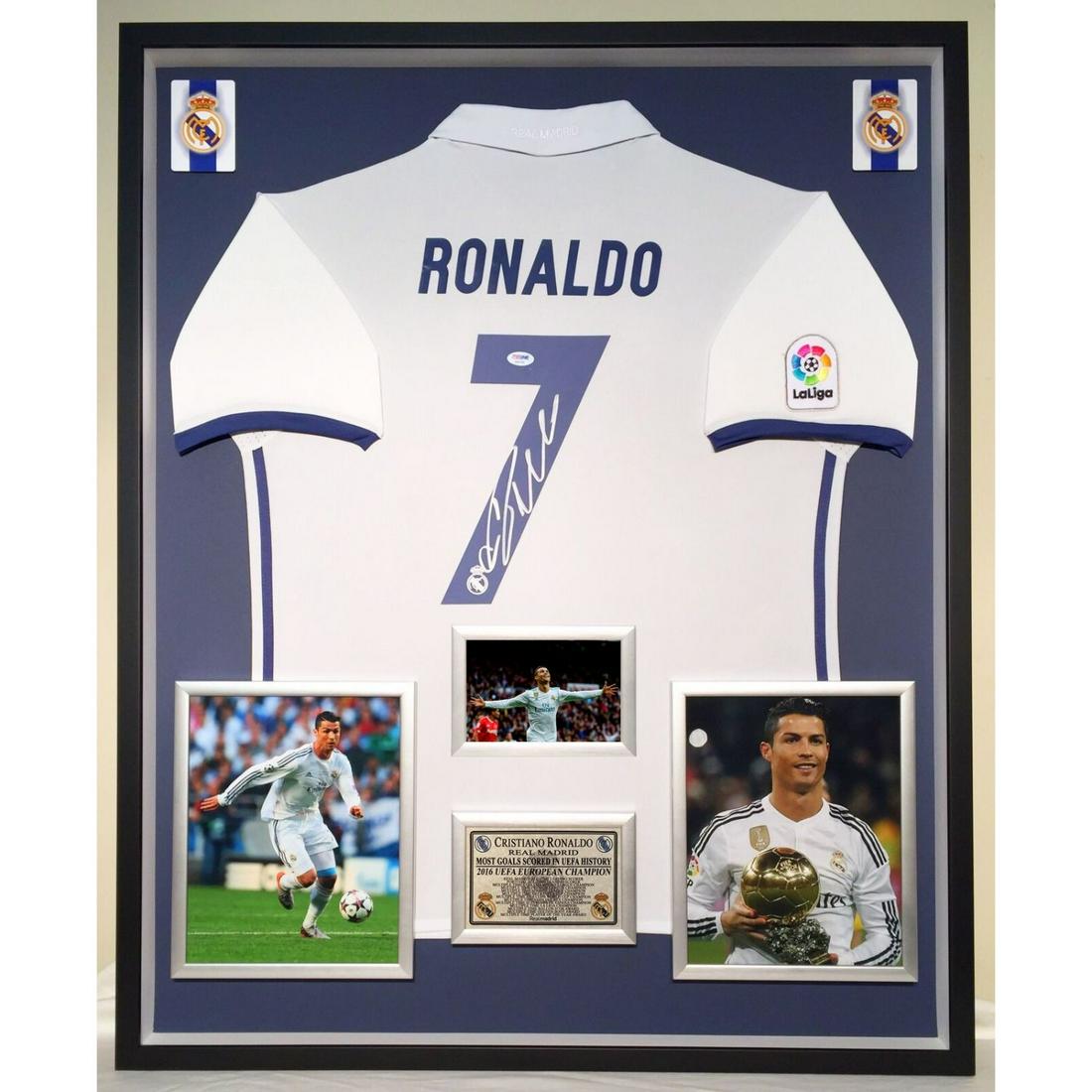 Premium Framed Cristiano Ronaldo Autographed / Signed Real Madrid Jersey â€“ BAS LOA (1 of 1)