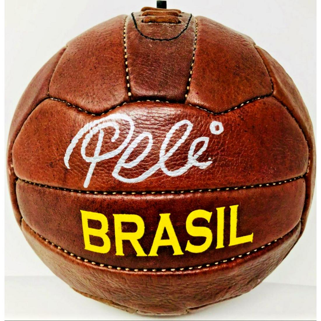 Pele signed vintage World Cup 1950s ball BAS COA (1 of 1)